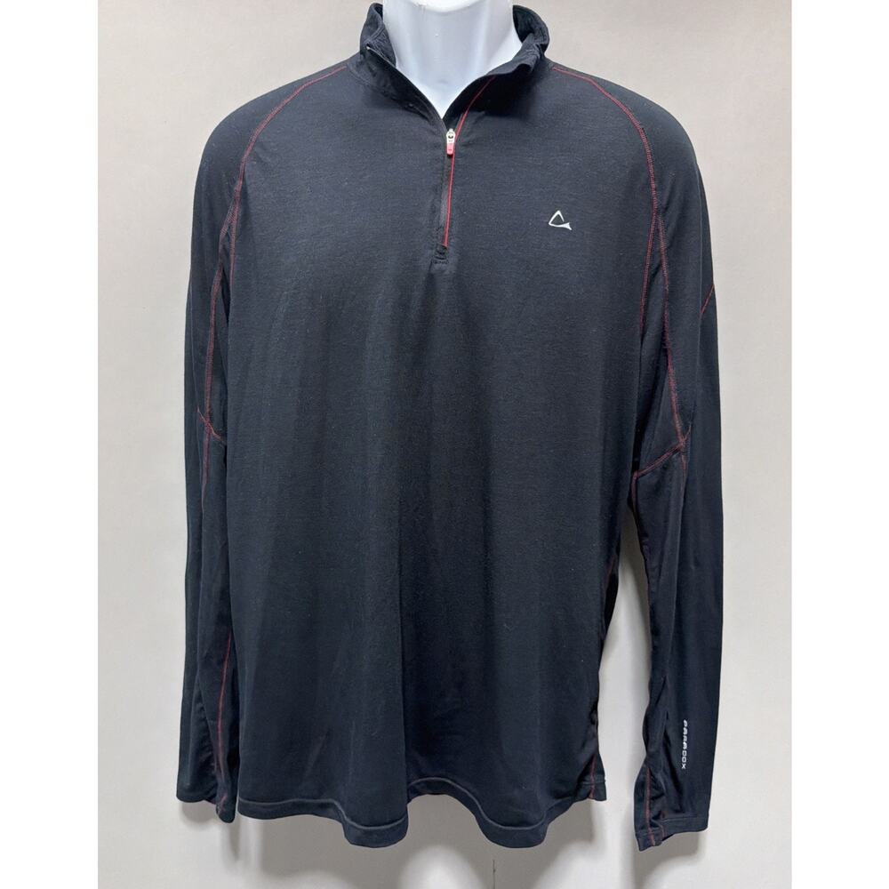 Paradox DriRelease Men L Black Lightweight Merino Blend Sweater 1/4 Zip Pullover
